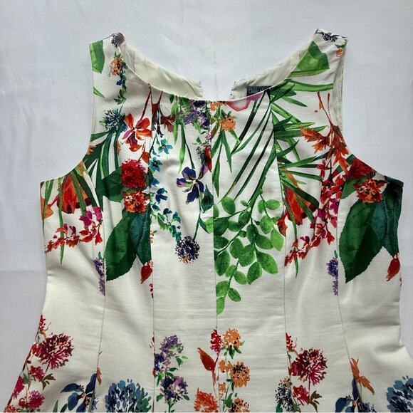 Gabby Skye Floral Fit & Flare Sleeveless Dress White Multicolor Size 8P - Picture 4 of 14